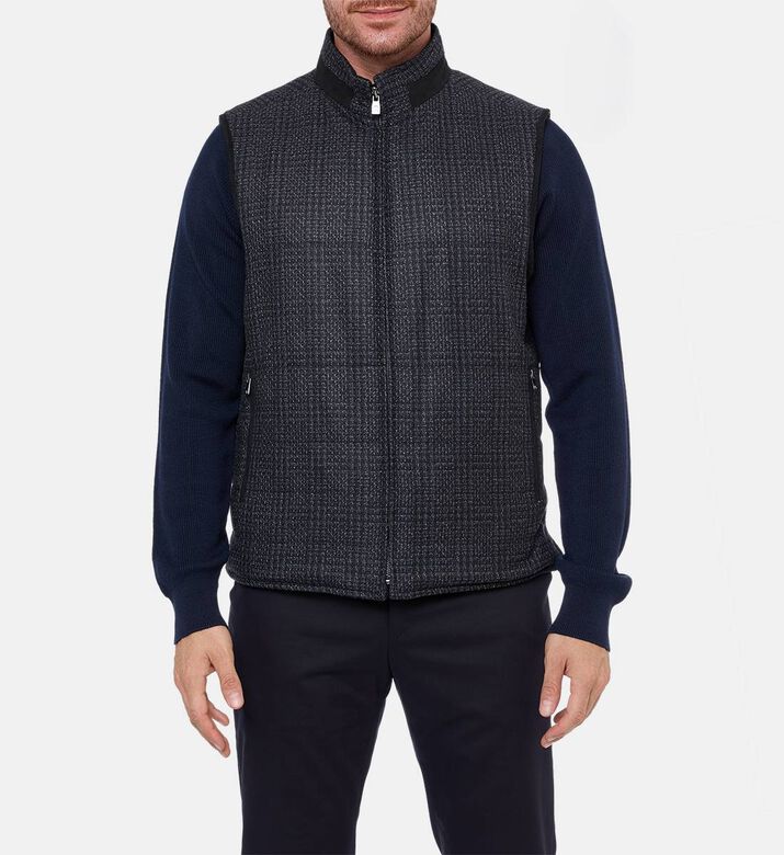 Corneliani Zip Fastening Sleeveless Vest, Model View Corneliani Zip Fastening Sleeveless Vest, Model View