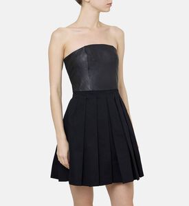 فستان بطيات بدون أكمام