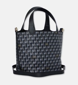Maya.M Soft Monogram Mini Bucket Tote Bag, Black, Packshot View