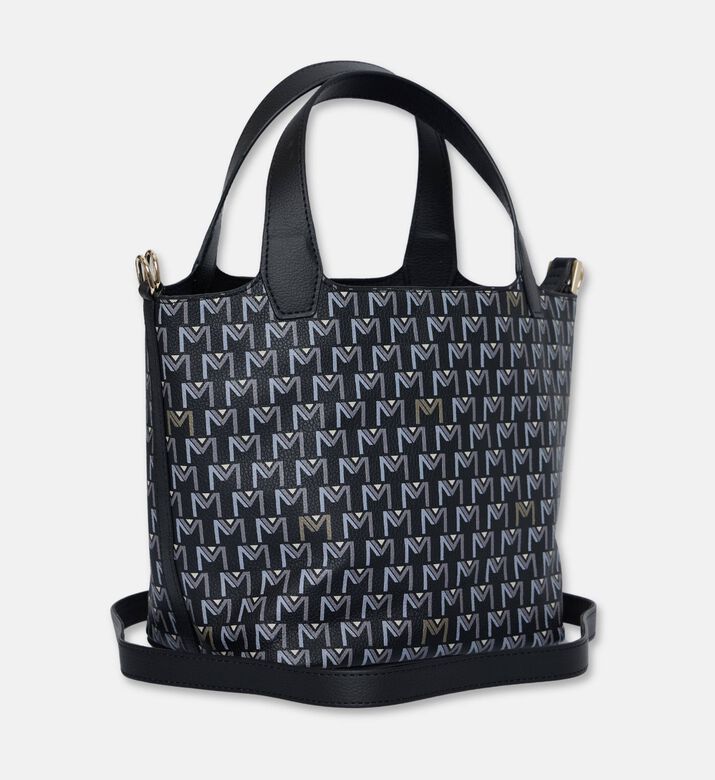 Maya.M Soft Monogram Mini Bucket Tote Bag, Black, Packshot View