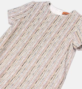 فستان بنسيج لوريكس متلألئ بخطوط متعرجة