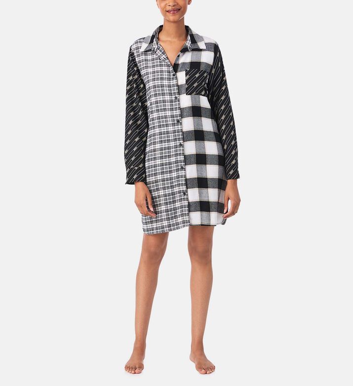 Hooded Long-sleeve Short Sleepshirt