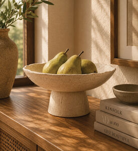 Light and Living Ota Artisanal Pedestal Bowl, Packshot View