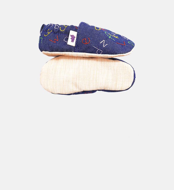 Denim Alphabet Non-slip Moccasins