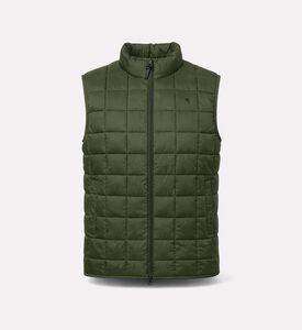 Hackett London Ultra-high Neck Zip Fastening Vest, Green, M, Packshot View
