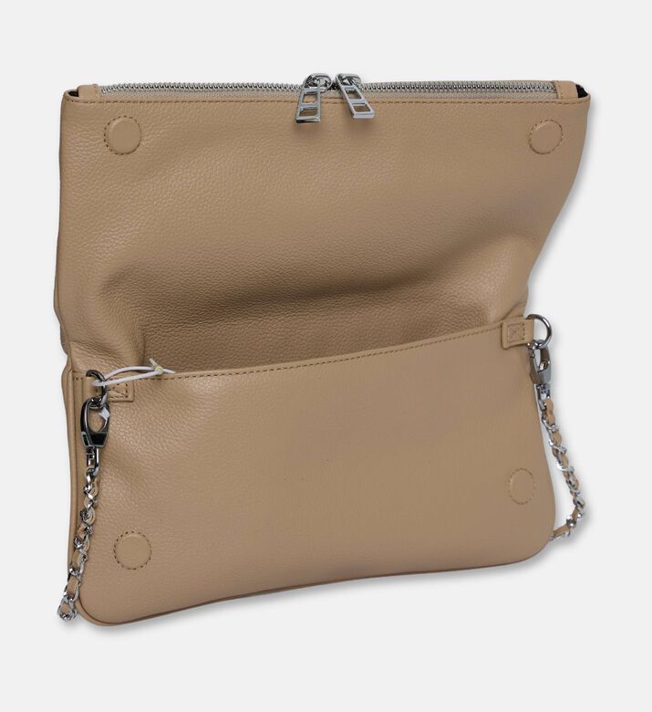 Zadig et Voltaire Rock Grained Leather Clutch, Natural, Packshot View
