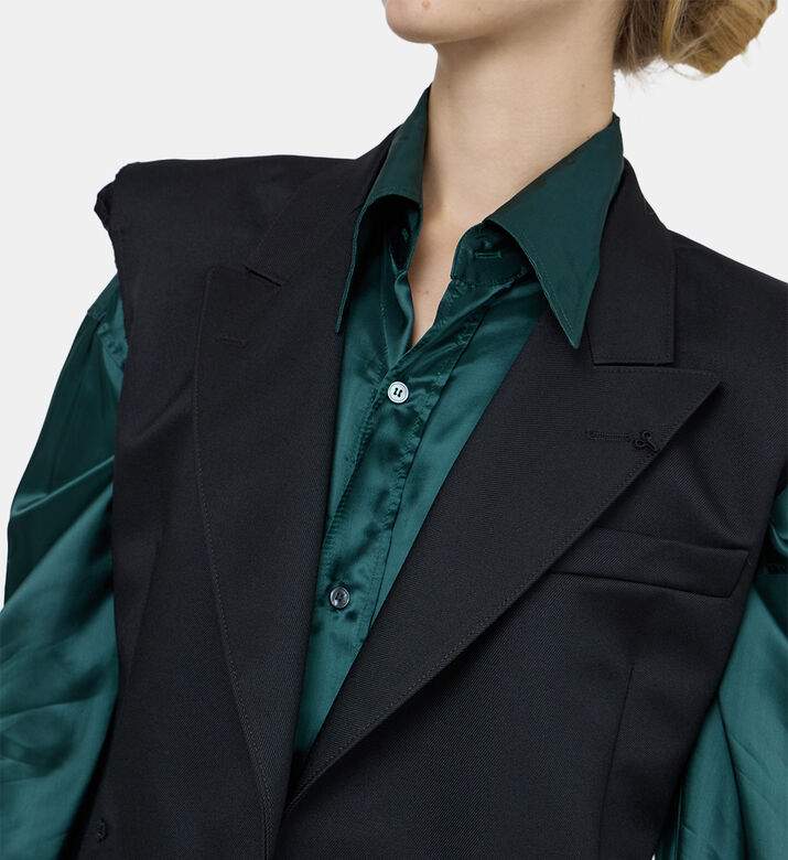 Gabardine Sleeveless Tailored Vest Gabardine Sleeveless Tailored Vest