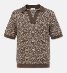 Drykorn Short-sleeve Textured Polo Shirt, Brown, L, Packshot View