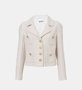 جاكيت قزحي اللون تويد قصير