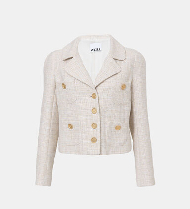 Iridescent Tweed Cropped Jacket