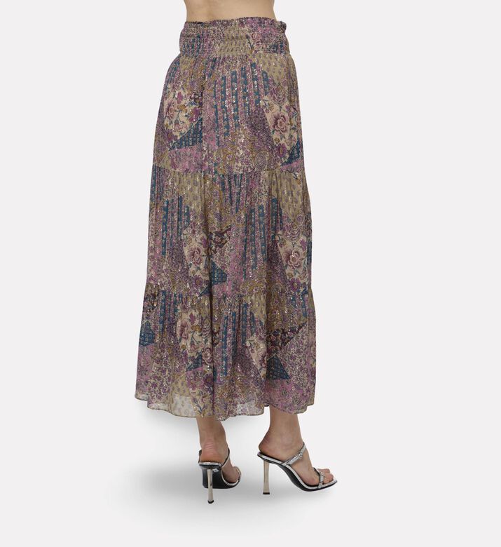 Ba and Sh Floral Patchwork Maxi Skirt, Model View