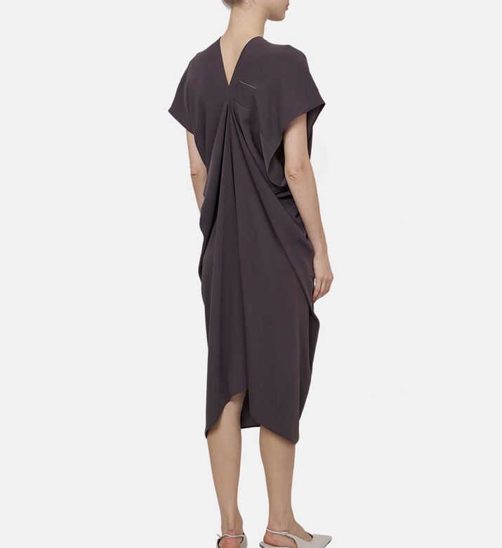 Wide Short-sleeve V-neck Dress