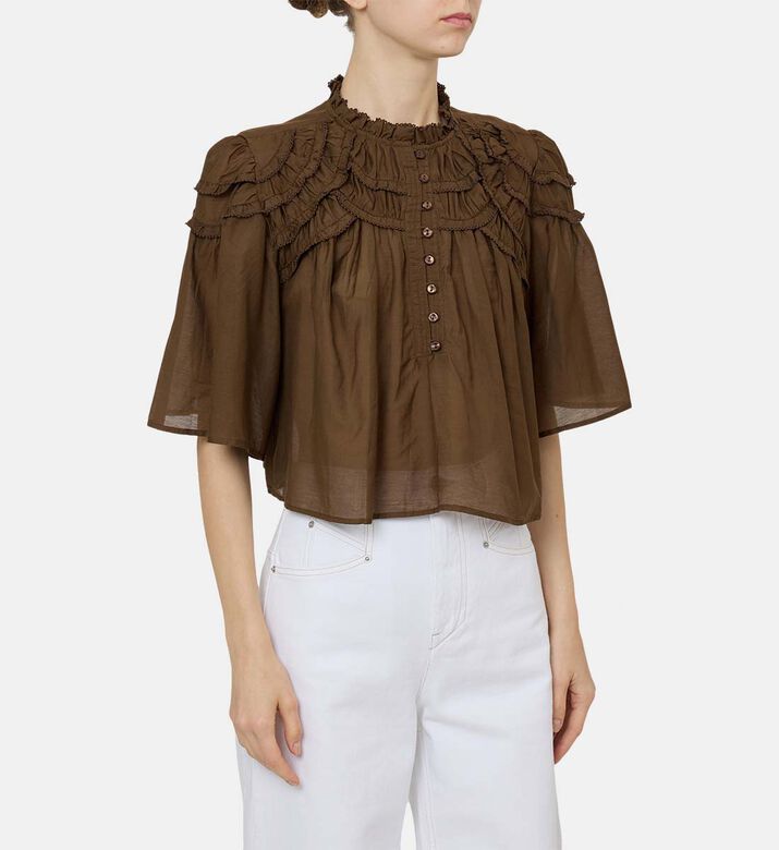 Ruffle-detail Short-sleeve Top
