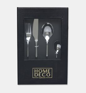 Home Deco and More Forge Stainless Steel 18/0 Shiny-finish 24 Piece Cutlery Set, Packshot View