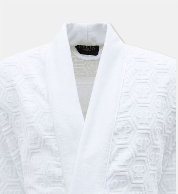 Philip Plein All-over Logo-print Bath Robe, White, S-m, Packshot View