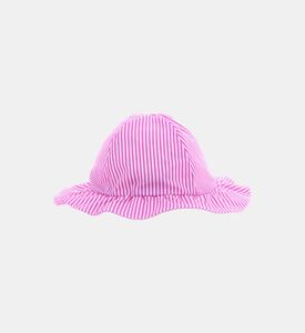 Striped-pattern Cotton-blend Hat