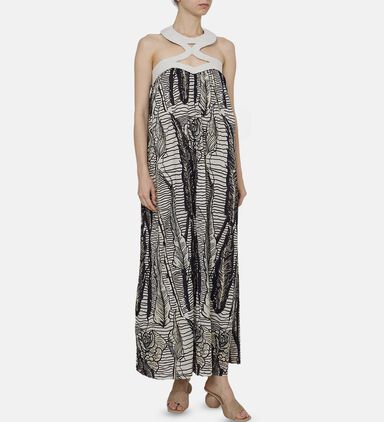 Delina Cotton Printed Midi Dress