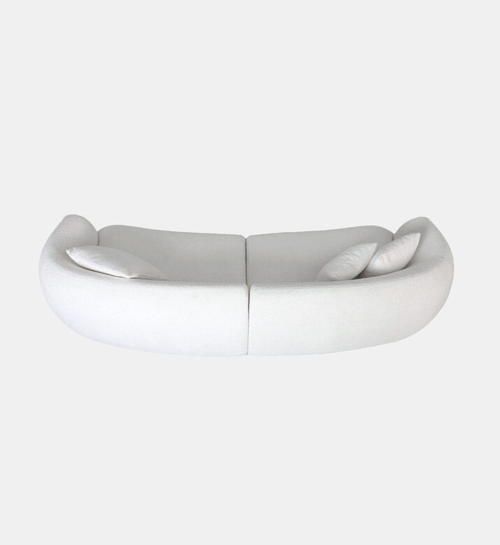 Home Deco and More Wales Four Seater Sofa 2-piece Set, White, Packshot View