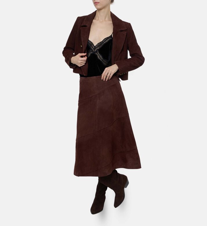 Alice and Olivia Avery Structured Cropped Blazer, Model View