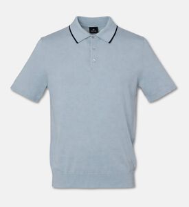 Paul Smith Logo Patch Contrast Tipping Polo Shirt, Blue, Xxl, Packshot View