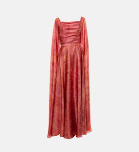 Cape Sleeves Square-neck Dress