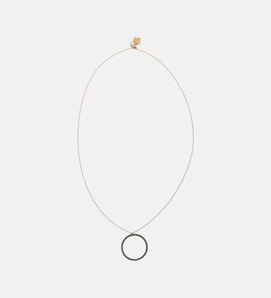 Baby Black Diamond Circle Chain Necklace - 18k