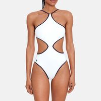 Scarf Two-tone One-piece Swimsuit