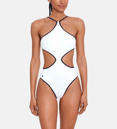 Scarf Two-tone One-piece Swimsuit