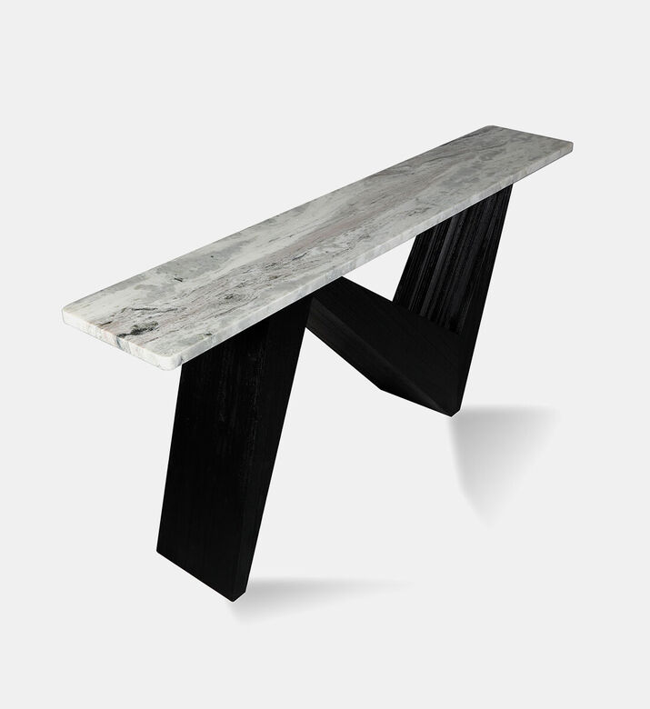 Home Deco and More Alaska Marble Wood Console Table, Packshot View Home Deco and More Alaska Marble Wood Console Table, Packshot View