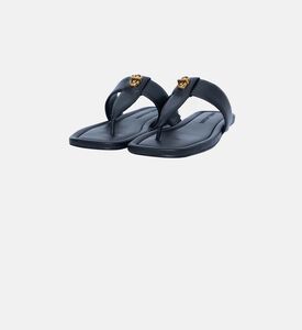 صندل بحزامين بشكل حرف تي جلد