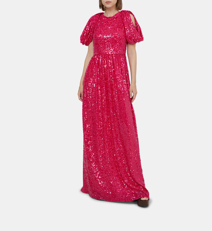 Drape Shoulder-detail Sequin Gown Drape Shoulder-detail Sequin Gown