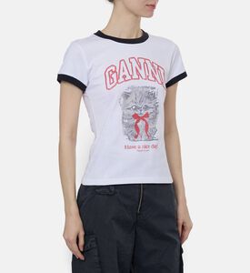 Ganni Logo-print Short-sleeve T-shirt, Model View