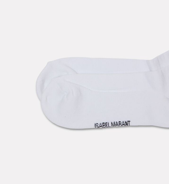 Marant Homme Siloki Logo Crew Socks, White, Packshot View