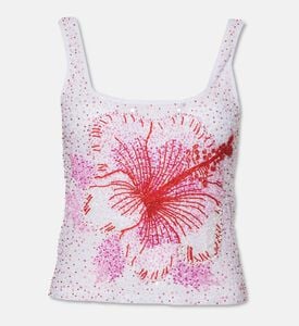 Leslie Amon Beaded Sequined Base Tank Top, Packshot View