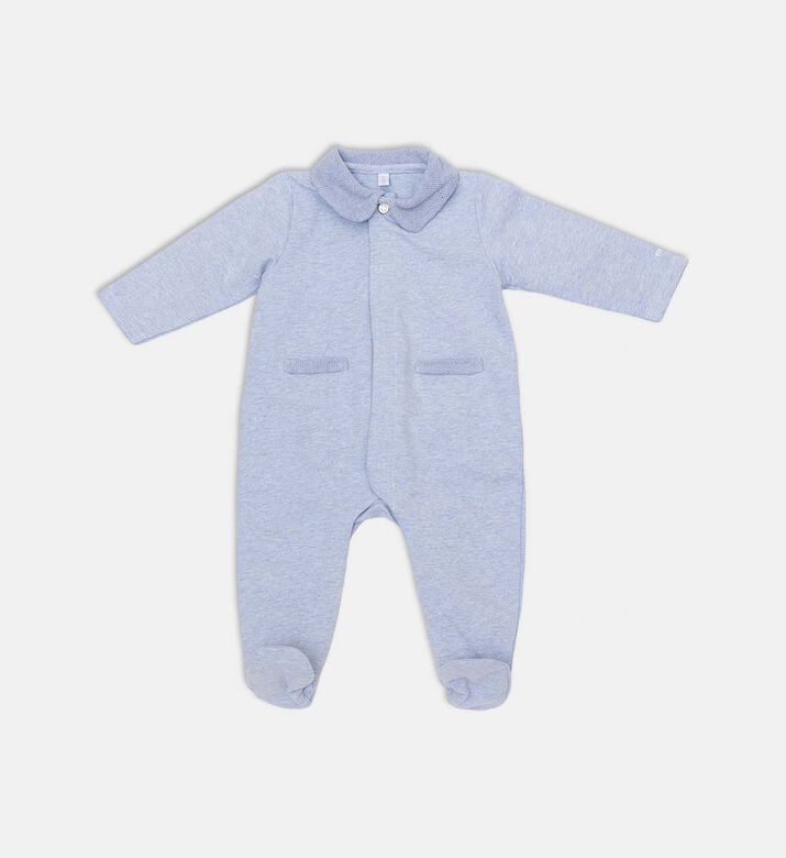 My First Collection Back Bear Patch Romper, Azure, 1m, Packshot View
