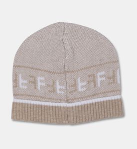 My First Collection Signature Jacquard Knit Baby Beanie, Beige, 0-1m, Packshot View