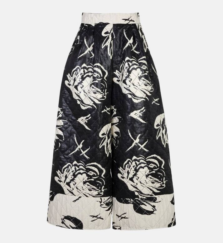 Night Flower High-waisted Wide-leg Trousers