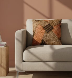 Home Deco and More Stitch Cotton Square Cushion, Packshot View