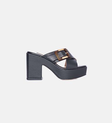 Leather Platform Mules