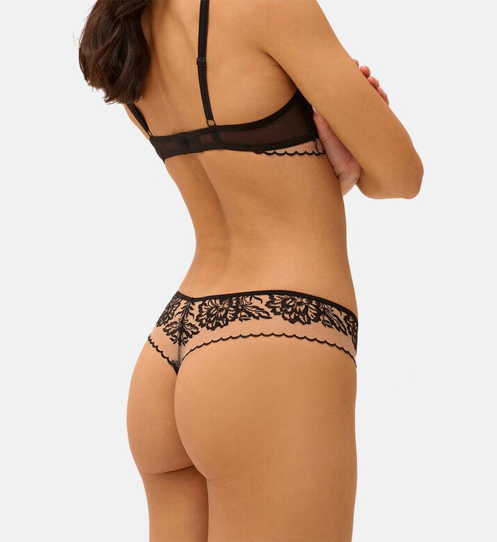 Floral-embroidery Tanga