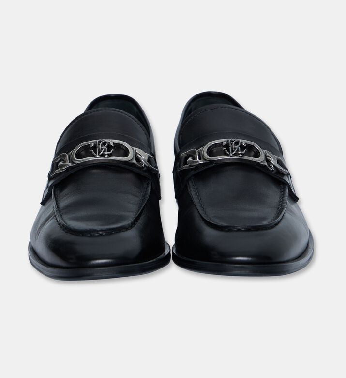 Roberto Cavalli Penny Slip-on Leather Loafers, Black, Eu-42, Packshot View