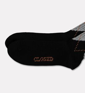 Closed Argyle Knit Socks, Black, L, Packshot View