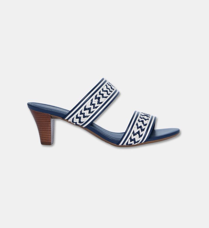 Arezzo Woven Slip-on Mule Sandals, Navy, Eu-40, Packshot View