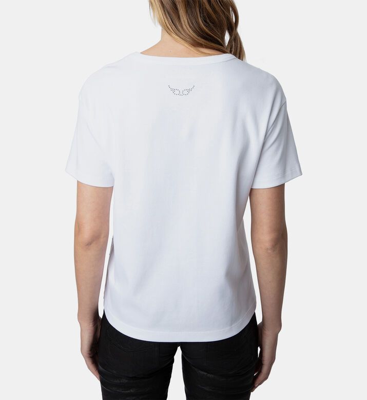 تيشيرت فضفاض مزين بأحجار الراين