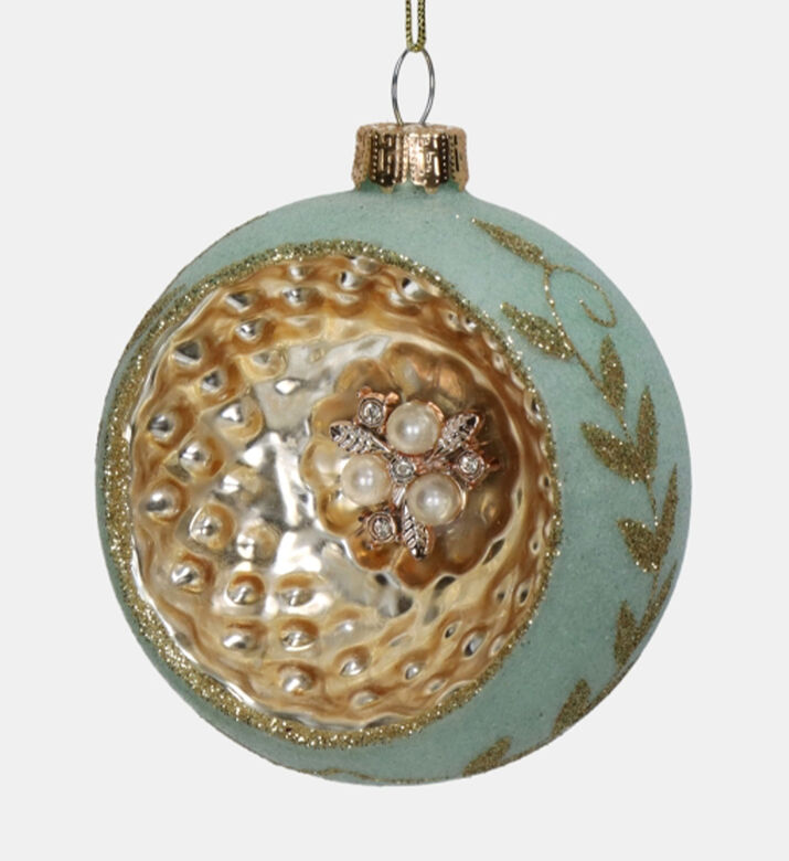 Glitered Holed Hanging Ball - 8 Cm