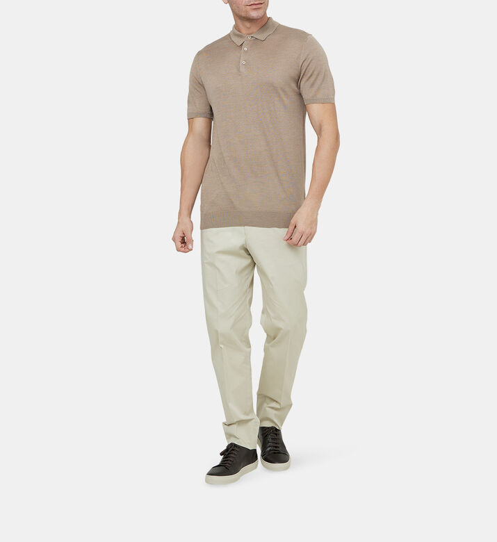 Short-sleeved Knitted Polo Shirt