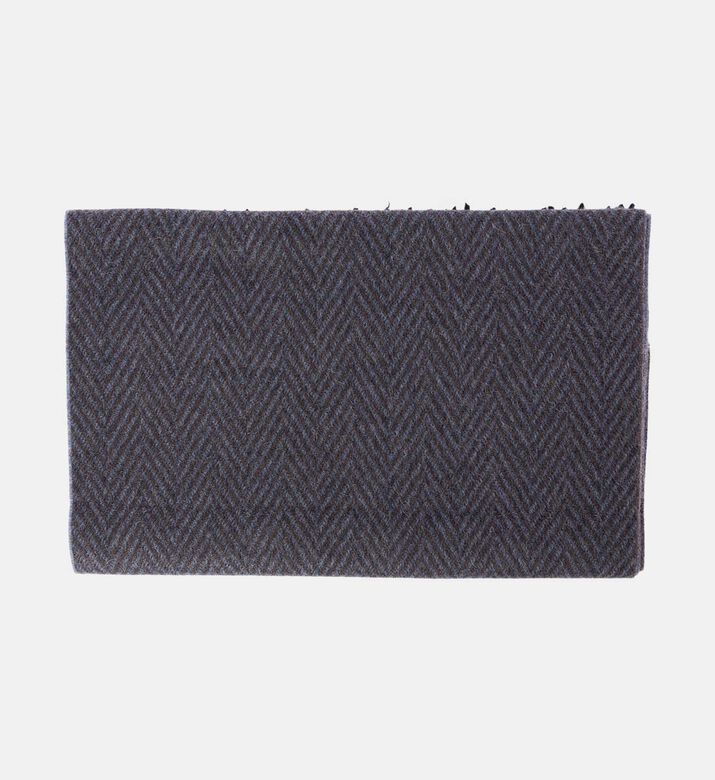 Herringbone Pattern Fringe-detail Scarf