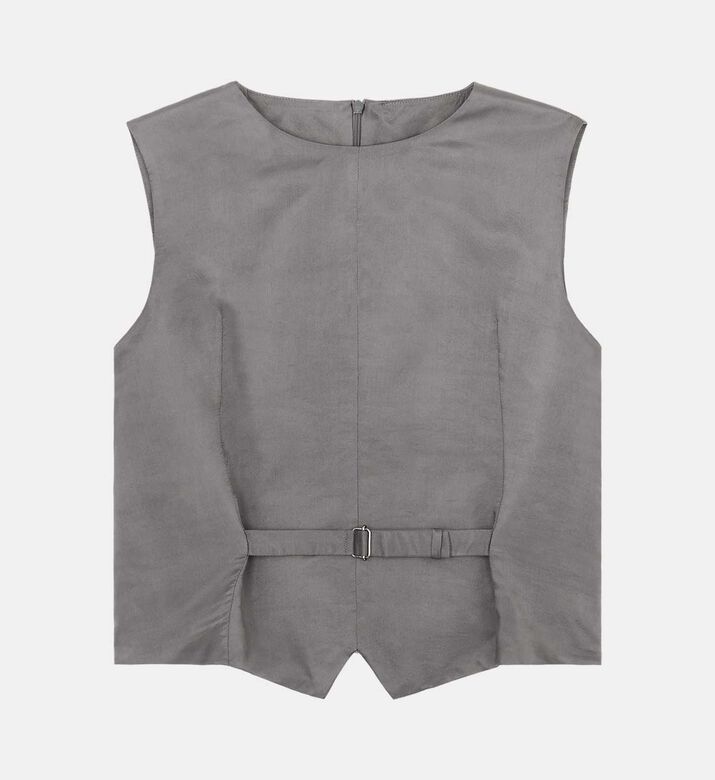 Adjustable Buckle Strap Sleeveless V-neck Vest