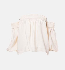 بلوزة بكتفين مكشوفين وقصة عادية