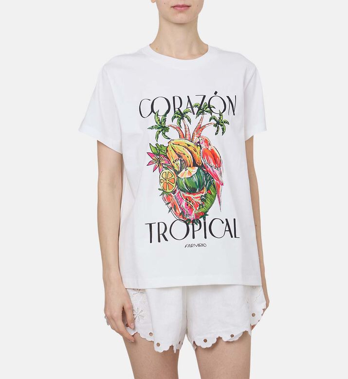 Corazon Tropical-print Crewneck T-shirt